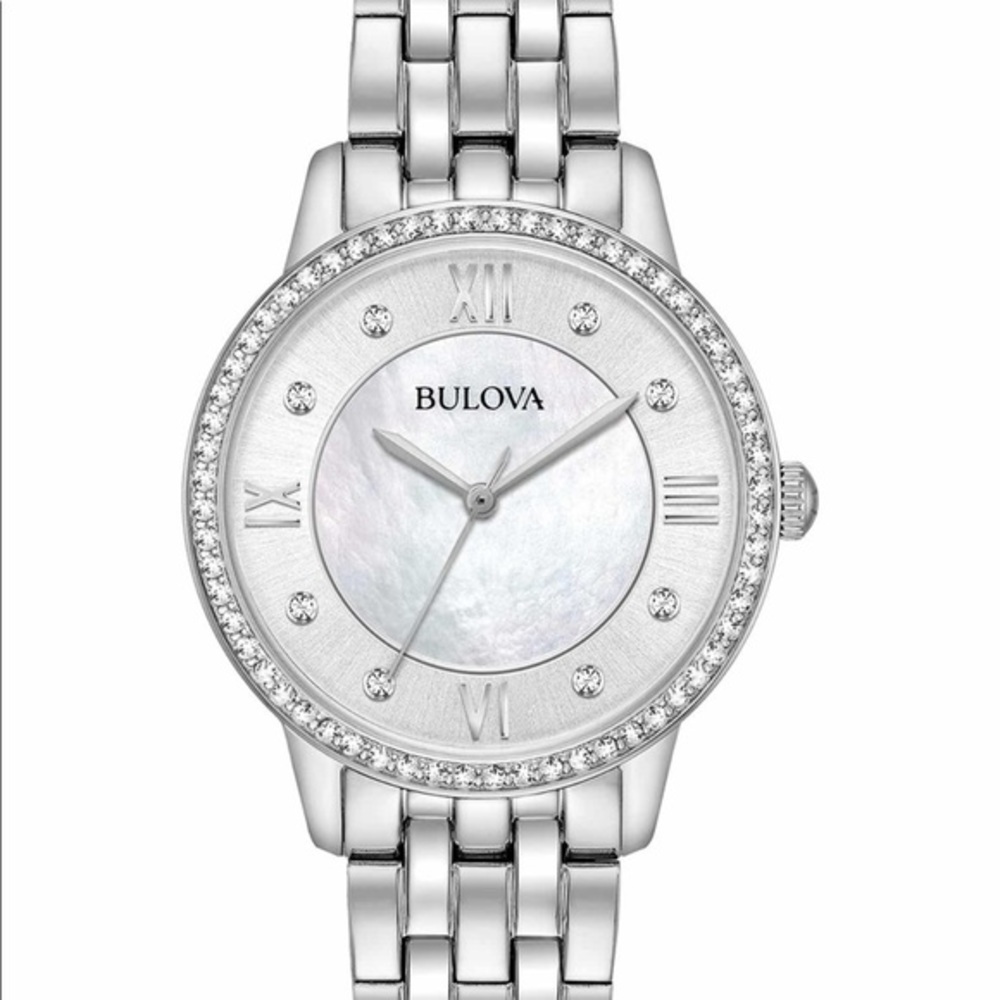 NWT Bulova Swarowski Watch, Necklace, Earring Set - Picture 3 of 10